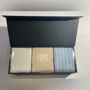 FRYE Women Socks - White,Beige,Blue 
Size 4-10 (shoe size)
New in box